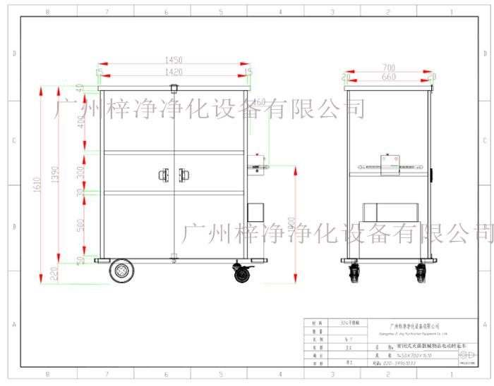 密閉式滅菌器械物品電動(dòng)轉(zhuǎn)運(yùn)車(chē)方案設(shè)計(jì)示意圖